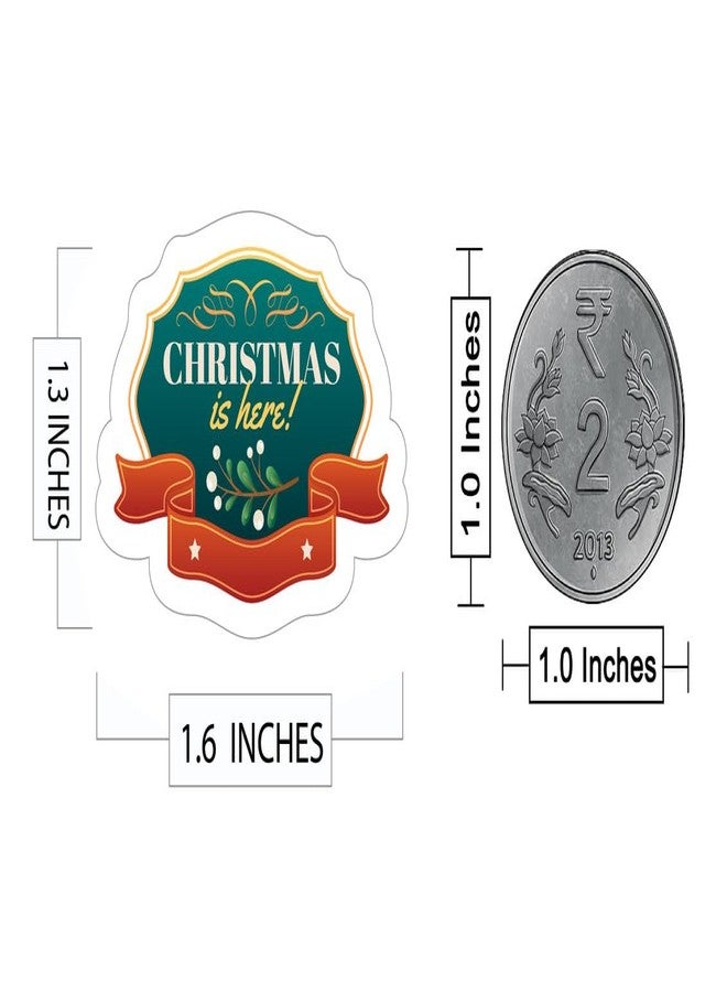 D2C Merry Christmas Gift Wrap Stickers - Self-Adhesive, Peel & Stick Labels, 2 Festive Designs for Gift Wrapping, Greeting Cards, Secret Santa (1.6 x 1.3 Inches, Pack of 36) - Image 2